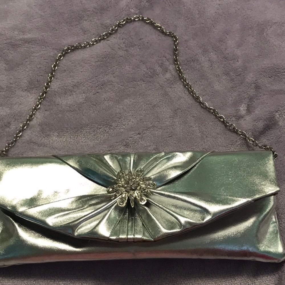 Silver rhinestone evening purse from Icing